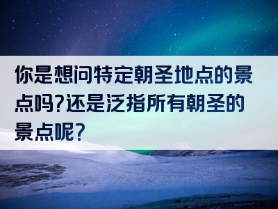 你是想问特定朝圣地点的景点吗？还是泛指所有朝圣的景点呢？