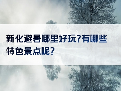 新化避暑哪里好玩？有哪些特色景点呢？