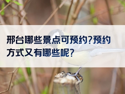 邢台哪些景点可预约？预约方式又有哪些呢？