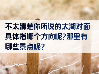 不太清楚你所说的太湖对面具体指哪个方向呢？那里有哪些景点呢？