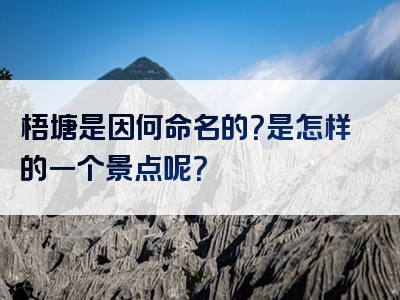 梧塘是因何命名的？是怎样的一个景点呢？