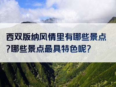 西双版纳风情里有哪些景点？哪些景点最具特色呢？