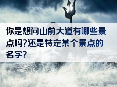 你是想问山前大道有哪些景点吗？还是特定某个景点的名字？