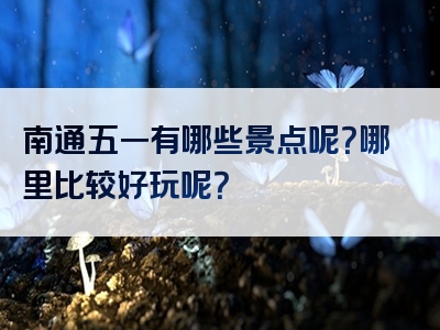 南通五一有哪些景点呢？哪里比较好玩呢？