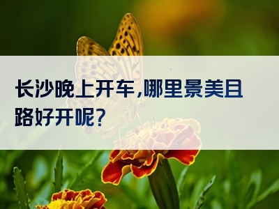 长沙晚上开车，哪里景美且路好开呢？