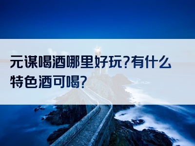 元谋喝酒哪里好玩？有什么特色酒可喝？