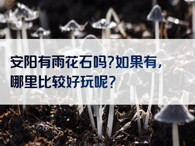 安阳有雨花石吗？如果有，哪里比较好玩呢？