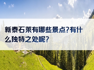 新泰石莱有哪些景点？有什么独特之处呢？