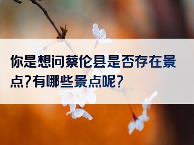 你是想问蔡伦县是否存在景点？有哪些景点呢？