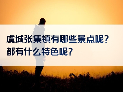 虞城张集镇有哪些景点呢？都有什么特色呢？