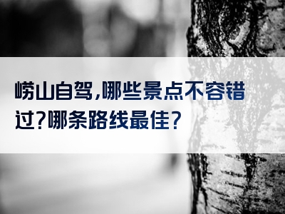 崂山自驾，哪些景点不容错过？哪条路线最佳？