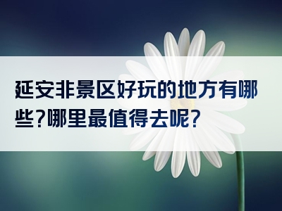 延安非景区好玩的地方有哪些？哪里最值得去呢？