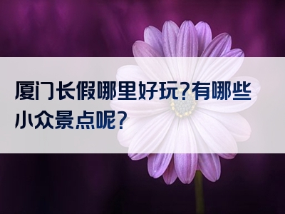 厦门长假哪里好玩？有哪些小众景点呢？