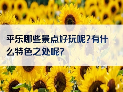 平乐哪些景点好玩呢？有什么特色之处呢？