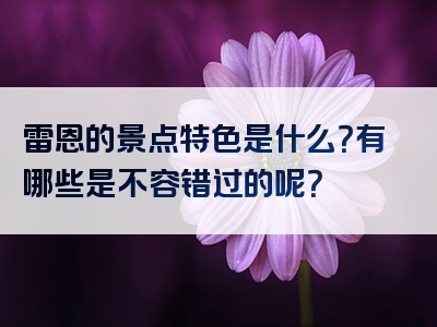 雷恩的景点特色是什么？有哪些是不容错过的呢？