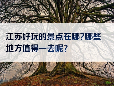 江苏好玩的景点在哪？哪些地方值得一去呢？