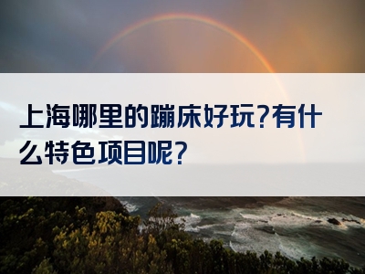 上海哪里的蹦床好玩？有什么特色项目呢？