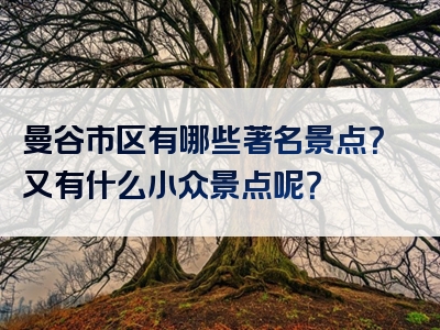 曼谷市区有哪些著名景点？又有什么小众景点呢？