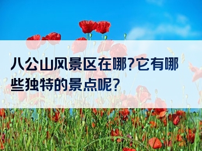 八公山风景区在哪？它有哪些独特的景点呢？