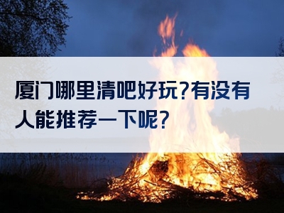 厦门哪里清吧好玩？有没有人能推荐一下呢？