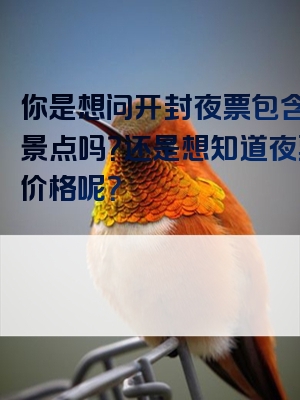 你是想问开封夜票包含哪些景点吗？还是想知道夜票的价格呢？