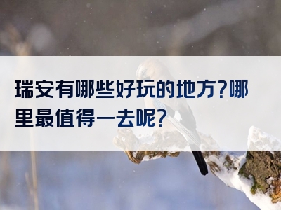 瑞安有哪些好玩的地方？哪里最值得一去呢？