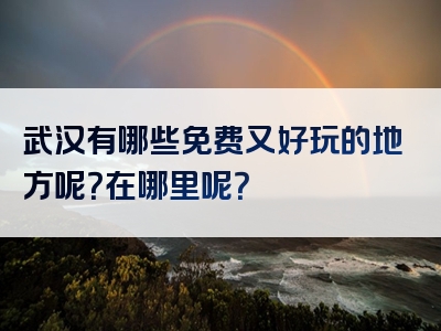 武汉有哪些免费又好玩的地方呢？在哪里呢？