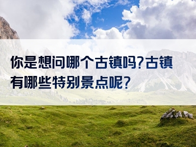 你是想问哪个古镇吗？古镇有哪些特别景点呢？