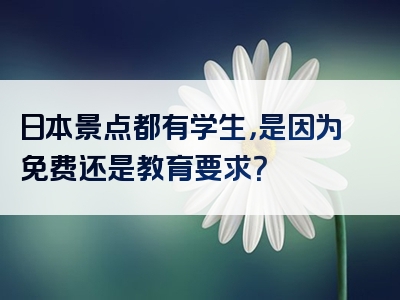 日本景点都有学生，是因为免费还是教育要求？