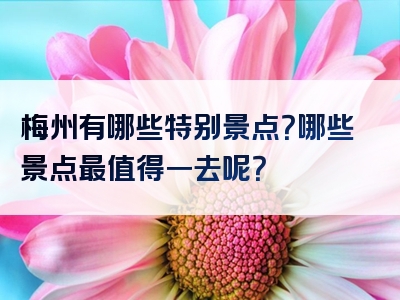 梅州有哪些特别景点？哪些景点最值得一去呢？