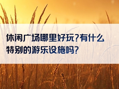 休闲广场哪里好玩？有什么特别的游乐设施吗？