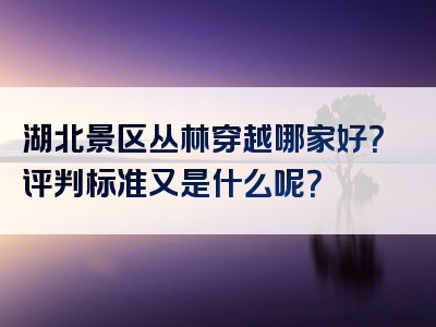 湖北景区丛林穿越哪家好？评判标准又是什么呢？