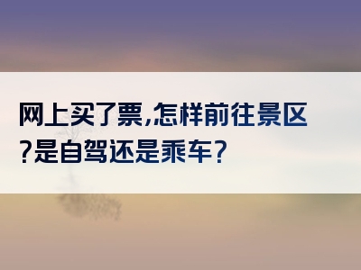 网上买了票，怎样前往景区？是自驾还是乘车？