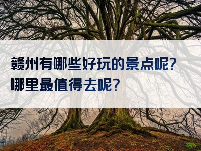 赣州有哪些好玩的景点呢？哪里最值得去呢？