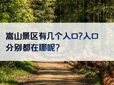 嵩山景区有几个入口？入口分别都在哪呢？