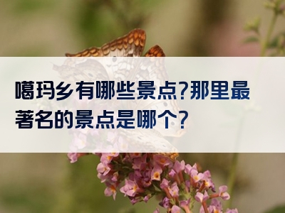 噶玛乡有哪些景点？那里最著名的景点是哪个？