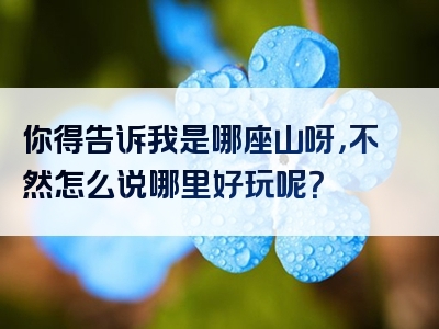 你得告诉我是哪座山呀，不然怎么说哪里好玩呢？