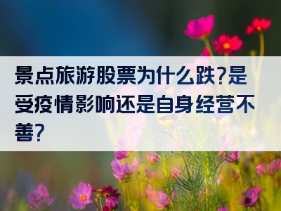 景点旅游股票为什么跌？是受疫情影响还是自身经营不善？