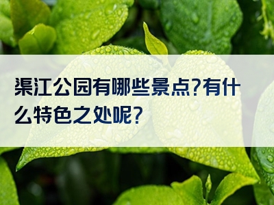 渠江公园有哪些景点？有什么特色之处呢？