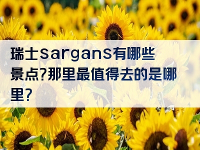 瑞士sargans有哪些景点？那里最值得去的是哪里？