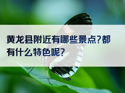 黄龙县附近有哪些景点？都有什么特色呢？