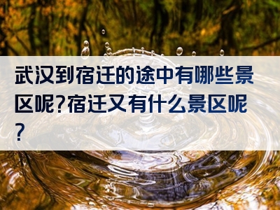 武汉到宿迁的途中有哪些景区呢？宿迁又有什么景区呢？