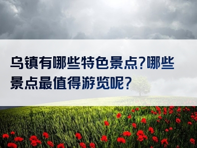 乌镇有哪些特色景点？哪些景点最值得游览呢？