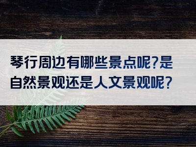 琴行周边有哪些景点呢？是自然景观还是人文景观呢？