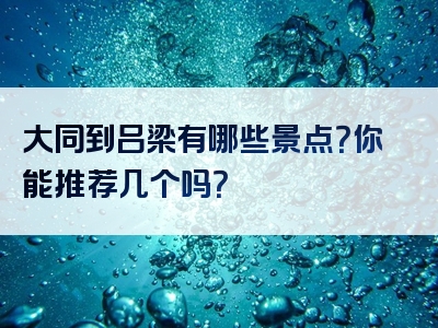 大同到吕梁有哪些景点？你能推荐几个吗？