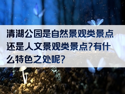 清湖公园是自然景观类景点还是人文景观类景点？有什么特色之处呢？