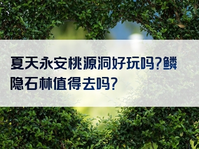 夏天永安桃源洞好玩吗？鳞隐石林值得去吗？