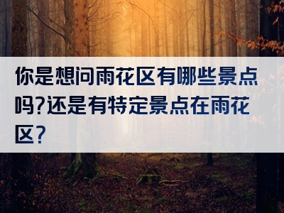 你是想问雨花区有哪些景点吗？还是有特定景点在雨花区？