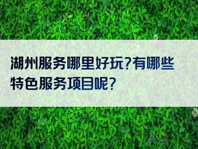 湖州服务哪里好玩？有哪些特色服务项目呢？