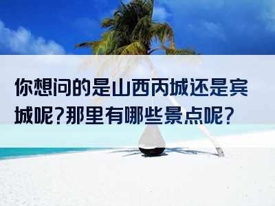 你想问的是山西丙城还是宾城呢？那里有哪些景点呢？